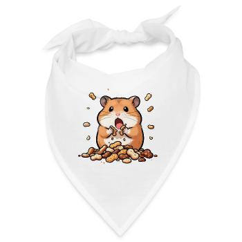 Gourmet-Hamster und Erdnüsse - Bandana - Weiß - Vorne