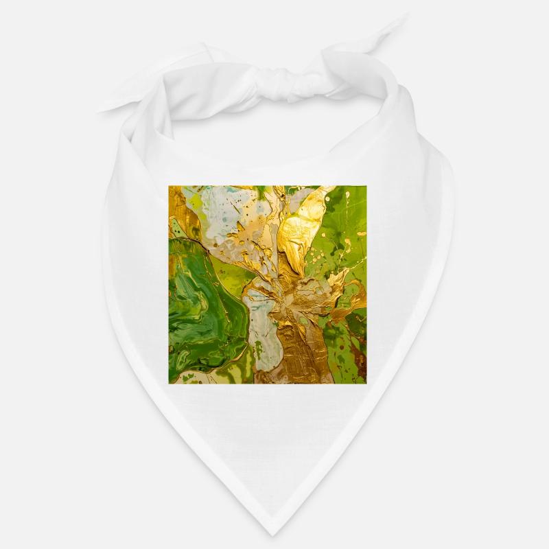 Abstraction vert doré avec texture métallique Bandana