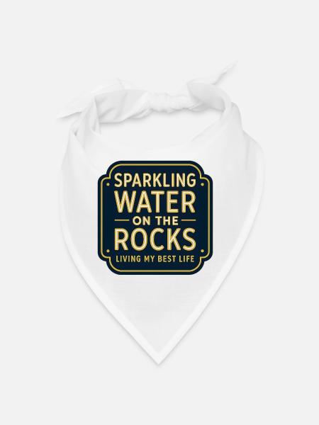 Sparkling water on rocks neon - Bandana - white - Front