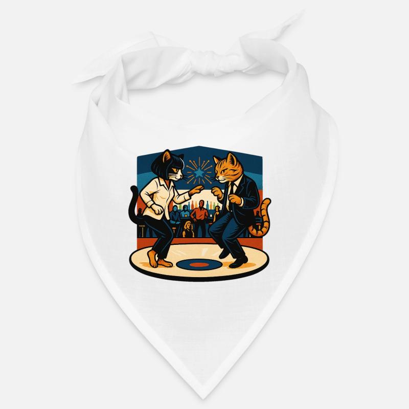 Zwei Retro-Katzen tanzen – Vintage Stil Bandana