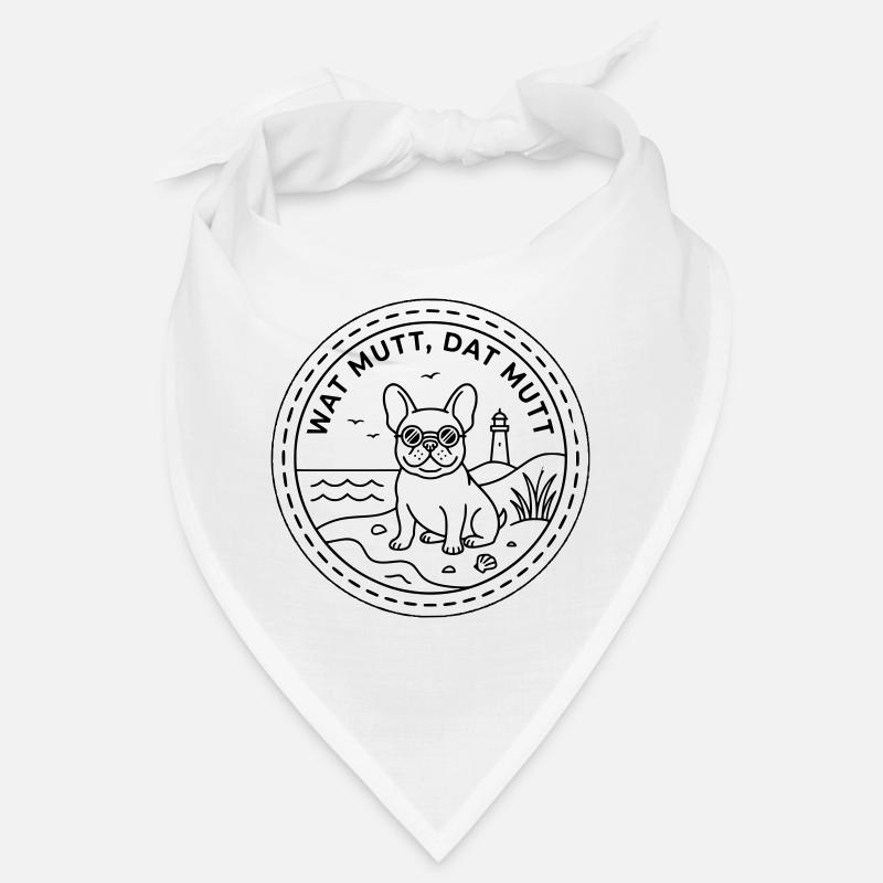 Wat mutt dat mutt Bouledogue français au bord de la mer Bandana