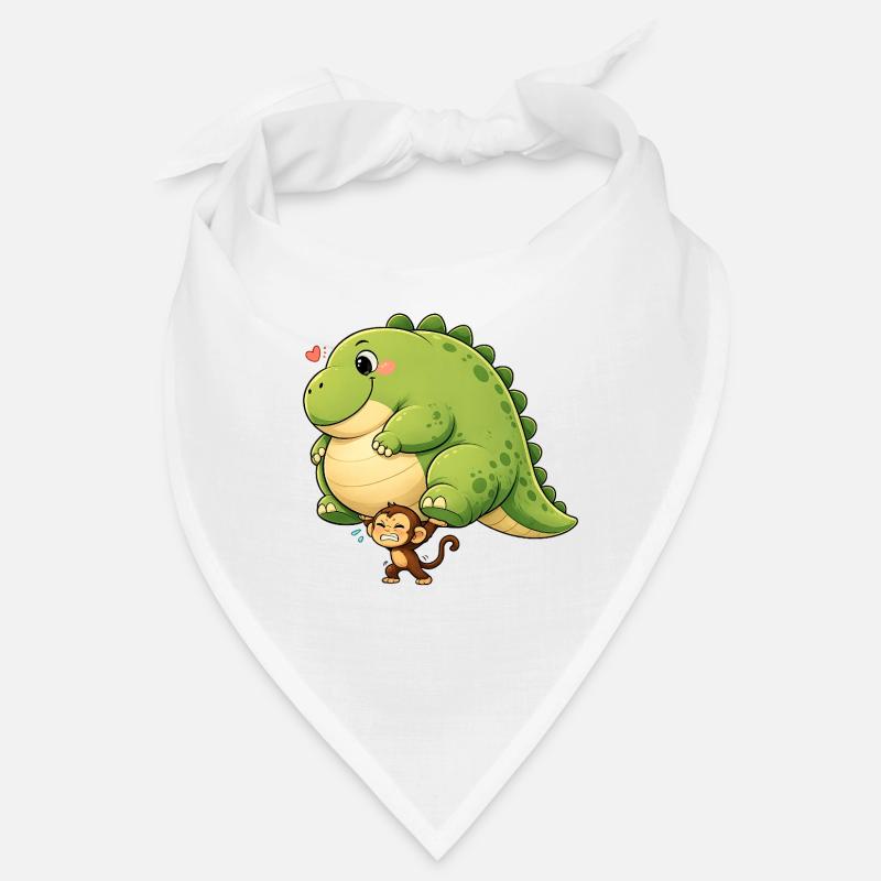 Affe trägt Dinosaurier  Bandana