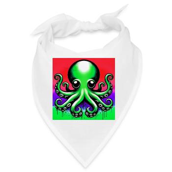 Krake - Bandana - Weiß - Vorne