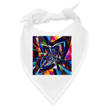 Kaleidoskopischer Wirbel - Bandana - Weiß - Vorne