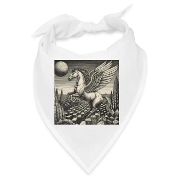 Winghorse über dem Mondland - Bandana - Weiß - Vorne
