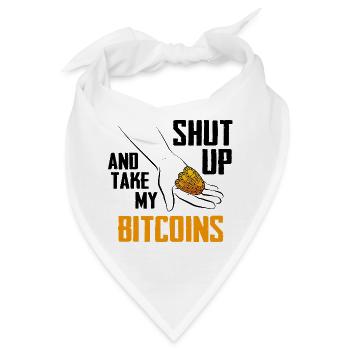 Bitcoin Handmünzen Emblem / Nimm meinen Bitcoin - Bandana - Weiß - Vorne