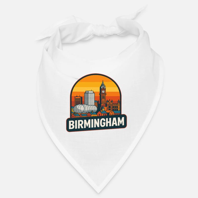 Vintage Birmingham Skyline Retro Sunset Design Bandana