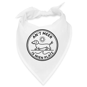 Dackel Platz am Meer Glücklicher Küste Meer See - Bandana - Weiß - Vorne