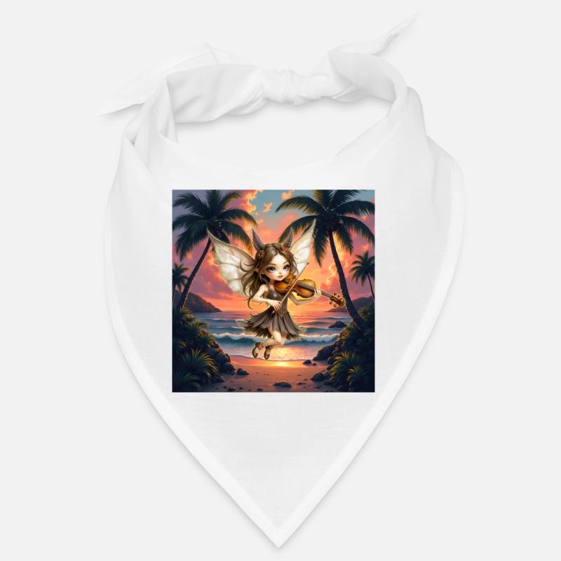 La Fée Violoniste au Coucher de Soleil Tropical Bandana