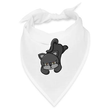 Mürrische Graukatze - Bandana - Weiß - Vorne