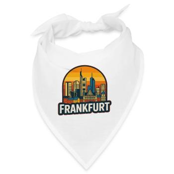 Frankfurt Germany Skyline Retro Sunset Vintage - Bandana - Weiß - Vorne