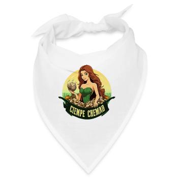 Grüne Wasserfee mit Steinbund - Bandana - Weiß - Vorne