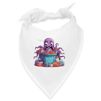 Lila Kraken im Eimer Chaos - Bandana - Weiß - Vorne
