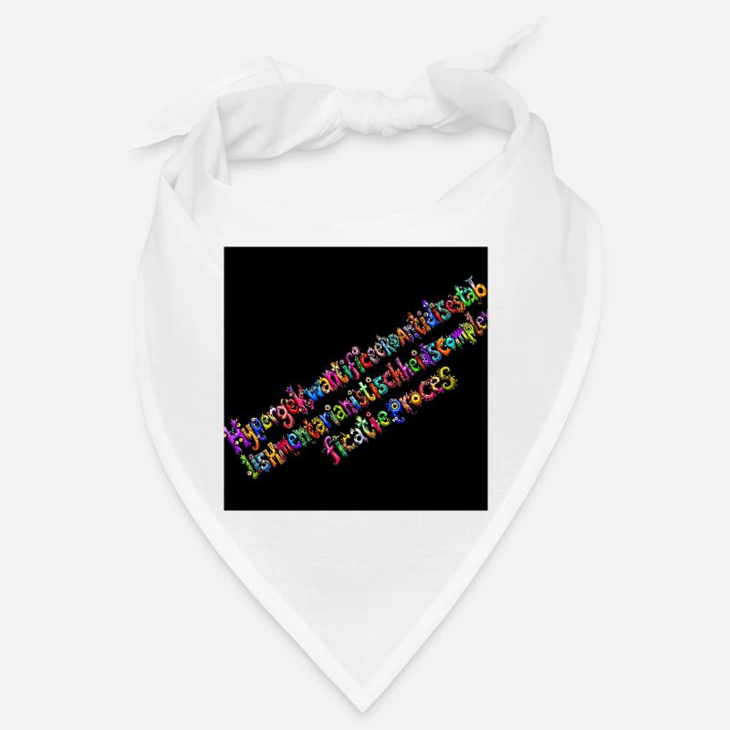 Rainbow Typography on Black Background Bandana