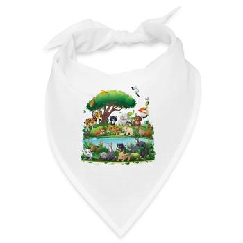 Waldtier-Paradies am Fluss - Bandana - Weiß - Vorne