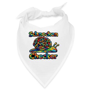 Schnecken Checker Regenbogen - Bandana - Weiß - Vorne