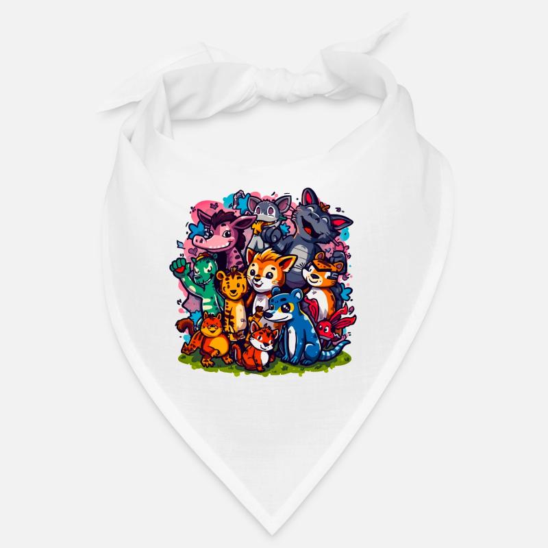 Cartoonfarben der Tiergruppe - Bandana - Weiß
