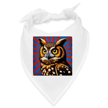 Eule - Bandana - Weiß - Vorne
