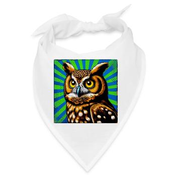 Eule - Bandana - Weiß - Vorne