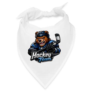 Bär Eishockey Team Maskottchen - Bandana - Weiß - Vorne