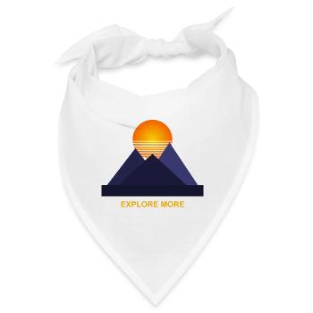 Explore More - Geometric Mountain Art - Bandana - Weiß - Vorne