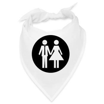 Paar Ehe Couple - Bandana - Weiß - Vorne