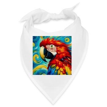 Papagei - Bandana - Weiß - Vorne