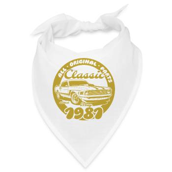 45. Geburtstag - Klassiker Musclecar 05/1981 - Bandana - Weiß - Vorne