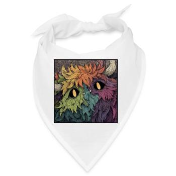 Regenbogenmonster Farbenspiel - Bandana - Weiß - Vorne