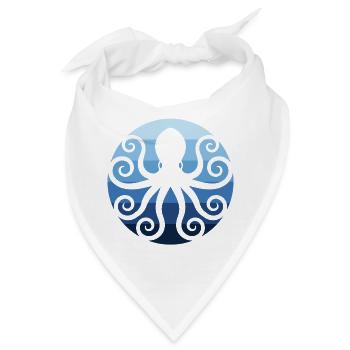 Oktopus im Ozean - Bandana - Weiß - Vorne