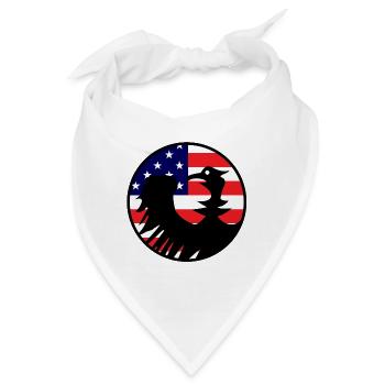 Adlerflagge USA Silhouette - Bandana - Weiß - Vorne
