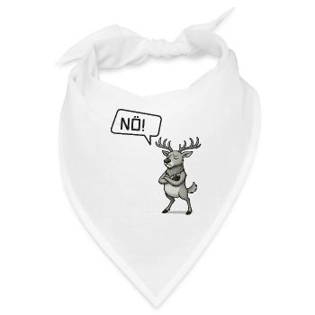 Nö! Hirsch – Sturkopf & stolzer Nein-Sager - Bandana - Weiß - Vorne