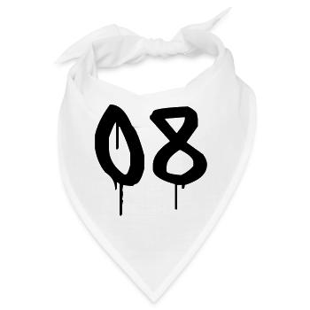 Nummer 08 Urbaner Graffiti-Stil - Bandana - Weiß - Vorne