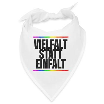 Vielfalt statt Einfalt – Regenbogen / Gay, CSD - Bandana - Weiß - Vorne