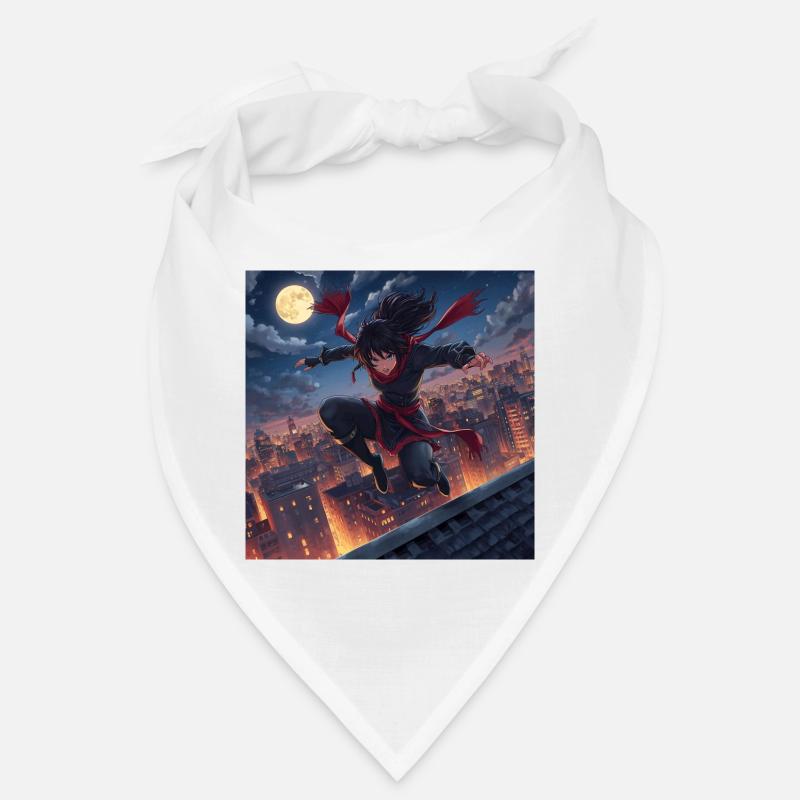 Moonlit night jump over rooftops Bandana