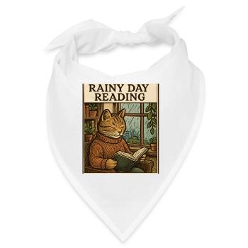Katzenlese im Regenschauer - Bandana - Weiß - Vorne