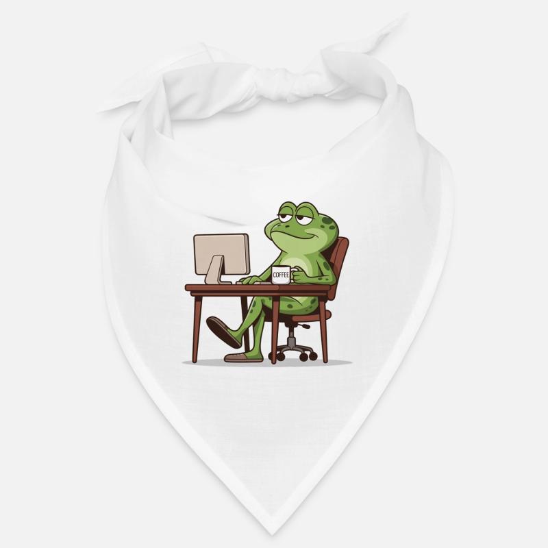 Frog office with coffee Bandana