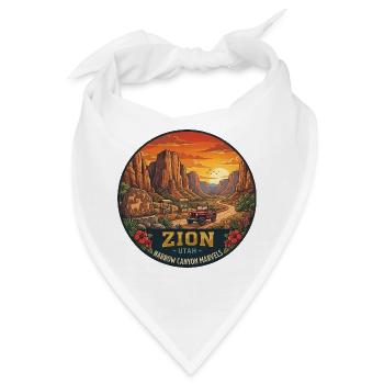 Zion Nationalpark Utah Wüsten Sonnenuntergang  - Bandana - Weiß - Vorne