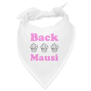 Back Mausi – Lustiges Geschenk Backen & Konditorin - Bandana - Weiß - Vorne