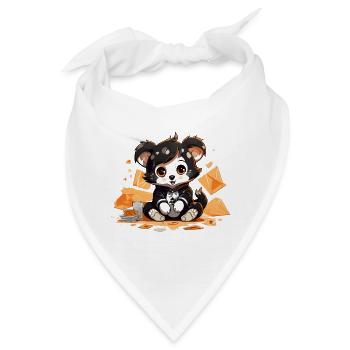 Luxus-Panda mit Geldsäcken - Bandana - Weiß - Vorne