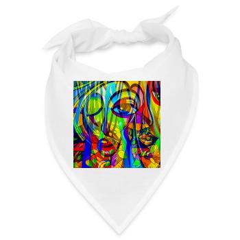 Farbmuster Face-Abstract - Bandana - Weiß - Vorne