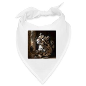 Nebelparder im Sonnenlicht Elegante Wildkatzen - Bandana - Weiß - Vorne