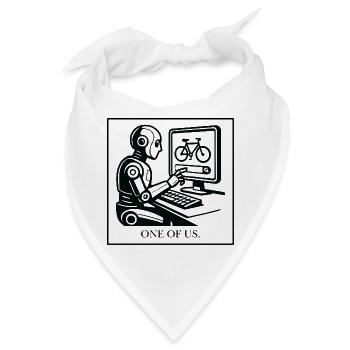 Robotik-Design Fahrrad am Monitor - Bandana - Weiß - Vorne