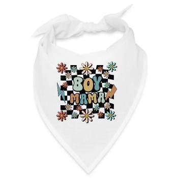Boy Mama Blumen Muster Mutter Schwangerschaft - Bandana - Weiß - Vorne
