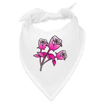 Rosen - Bandana - Weiß - Vorne