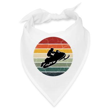 Schneemobil-Geschenk Retro-Schneemobil - Bandana - Weiß - Vorne