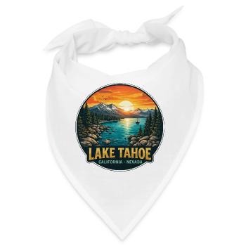 Lake Tahoe Kabine Dekor Sonnenuntergang Bergreise - Bandana - Weiß - Vorne