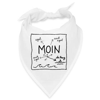 MOIN SEE Meer DA LANG Wegweiser Maritim Coast - Bandana - Weiß - Vorne