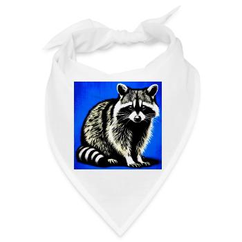 Waschbär - Bandana - Weiß - Vorne
