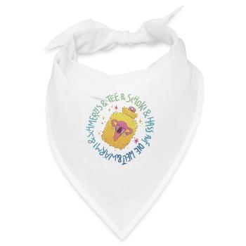 Wärmflasche mit weinendem Uterus und lustigem Text - Bandana - Weiß - Vorne